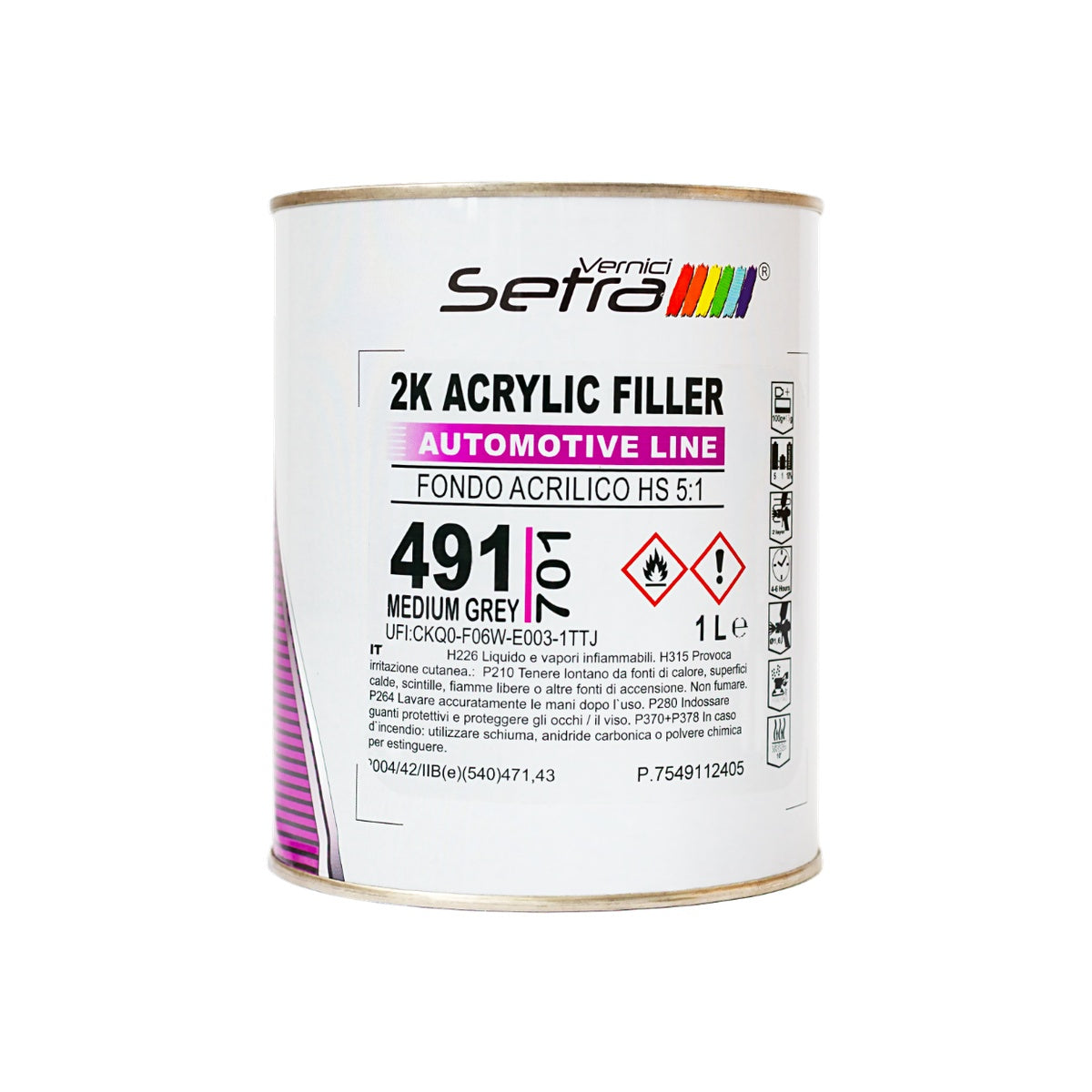 Grundfiller Acrilic 2K 5:1 Gri RAL 7001 1L - 491