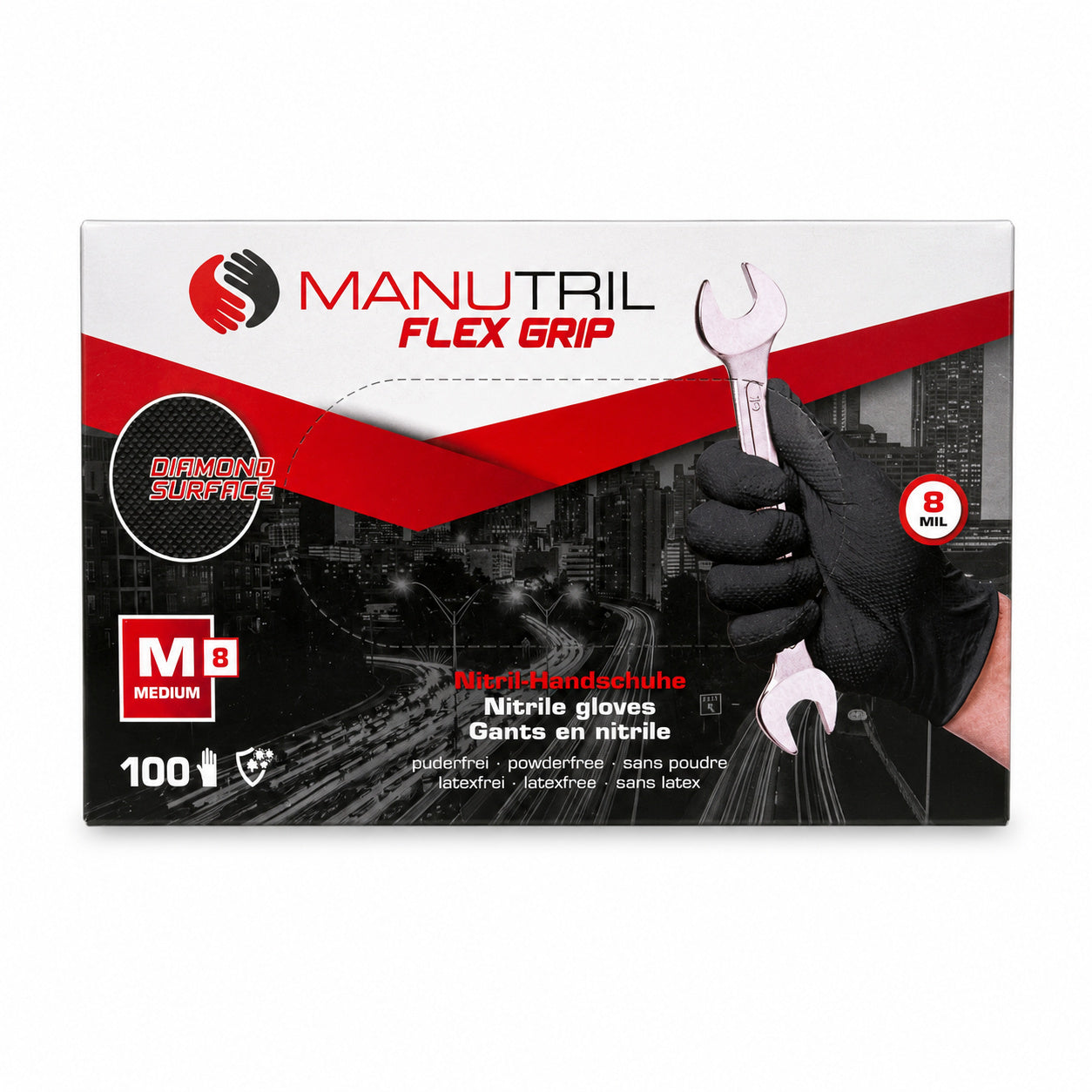 Manusi Nitril Negre M 100buc/cutie